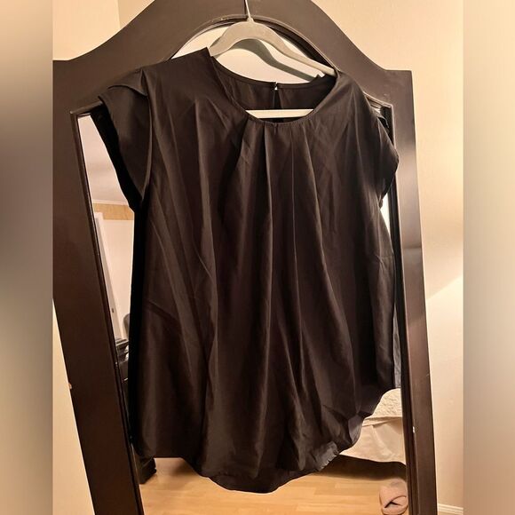 NEW BLACK Short Sleeve Career Blouse 2X Plus - Picture 1 of 2